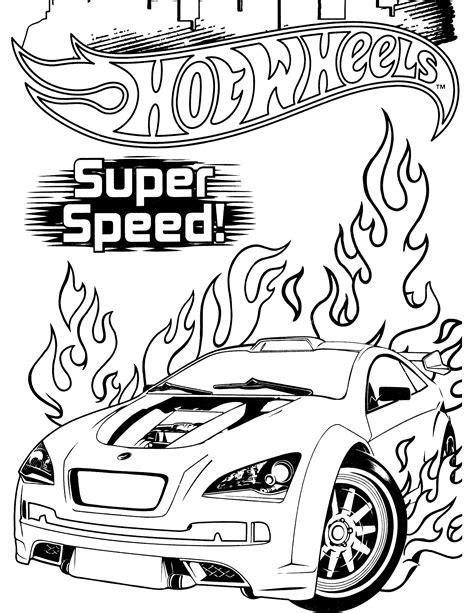 Hot Wheels Coloring pages for kids (Free PDF。